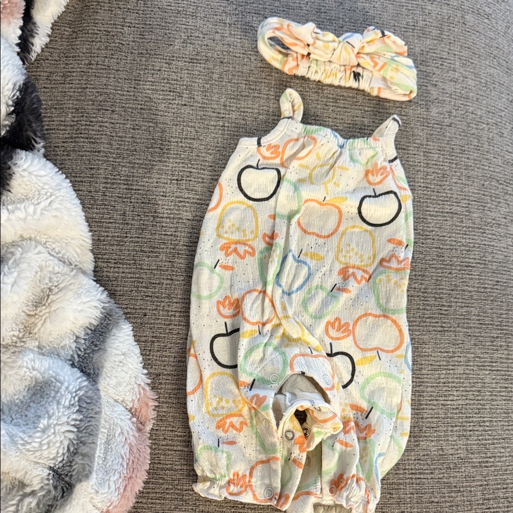 Colorful Baby Romper with Headband